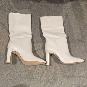 Elegant White Leather Boots
